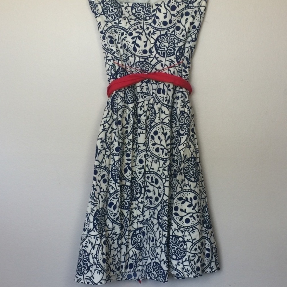 Anthropologie Tabitha Punchline Strapless Dress Blue & White Size 10 - Picture 4 of 7
